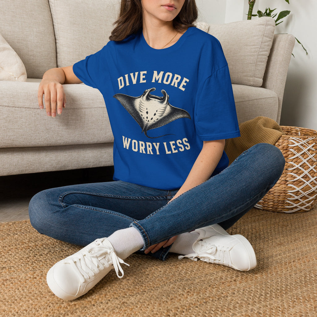 Manta Ray Dive More T-Shirt Dive More Worry Less Sea Life Shirt