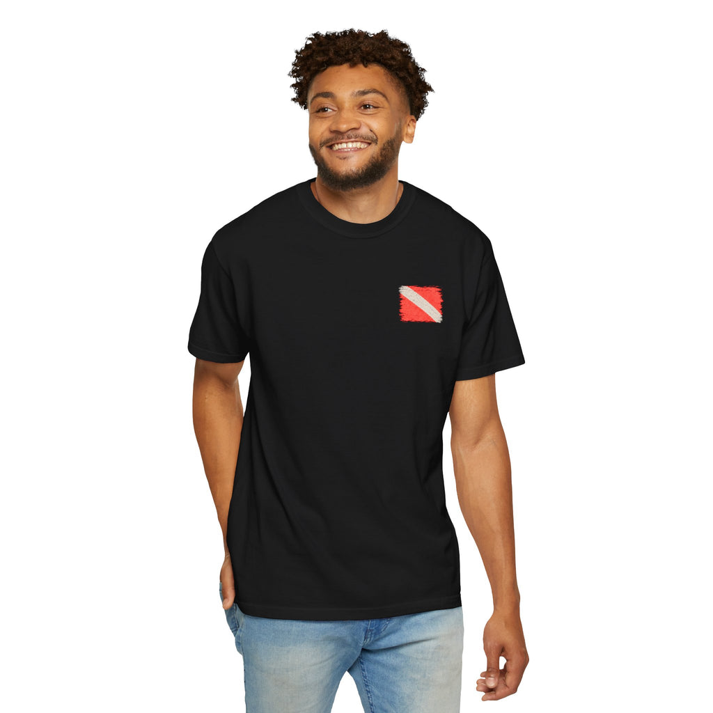 Scuba Dive Flag T-Shirt – Comfort Colors, Diver Backprint