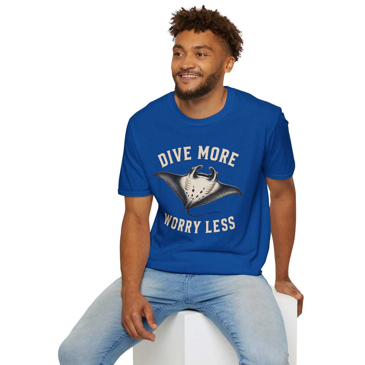 Manta Ray Dive More T-Shirt Dive More Worry Less Sea Life Shirt