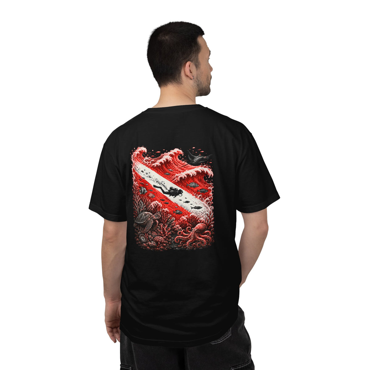 Scuba Dive Flag T-Shirt – Comfort Colors, Diver Backprint