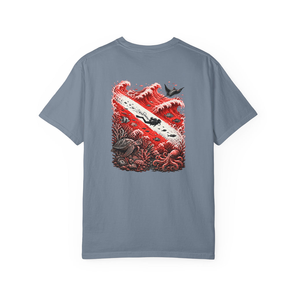 Scuba Dive Flag T-Shirt – Comfort Colors, Diver Backprint
