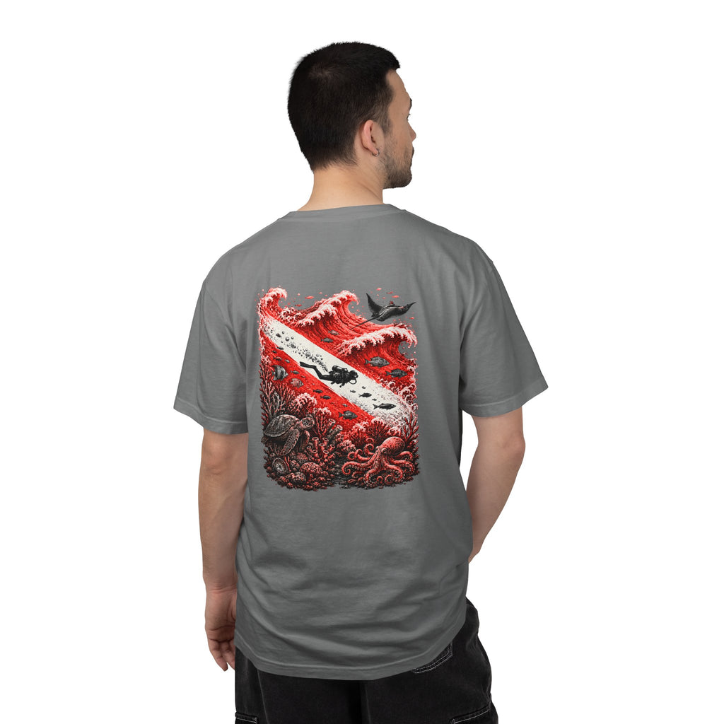 Scuba Dive Flag T-Shirt – Comfort Colors, Diver Backprint