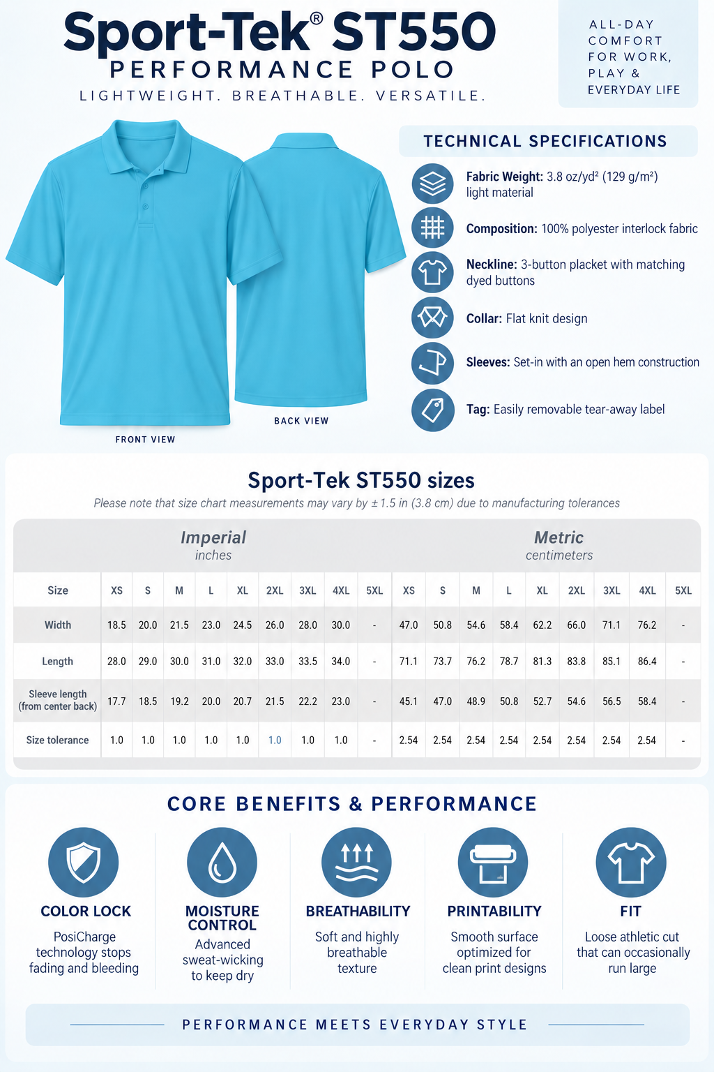 Scuba Diver Performance Polo – Sport-Tek ST550 Scuba Diving Shirt