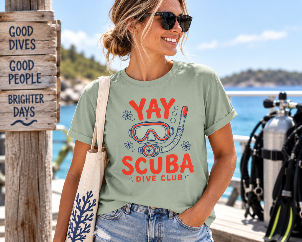 YAY Scuba Dive Club Floral T-Shirt  | Comfort Colors