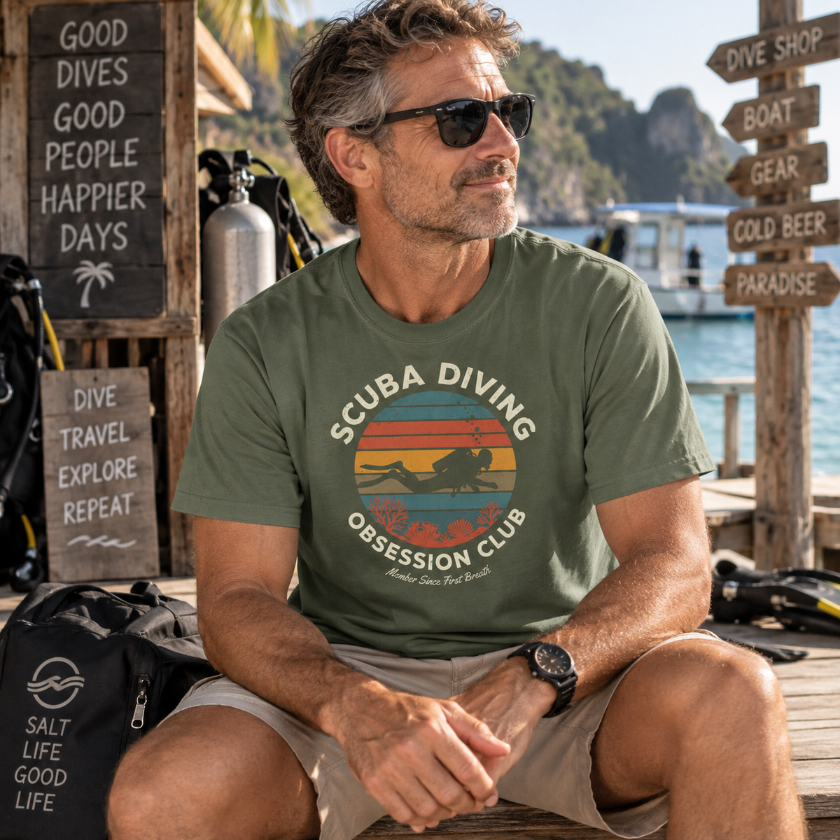 Scuba Diving Obsession Club T-Shirt – Vintage Diver Design