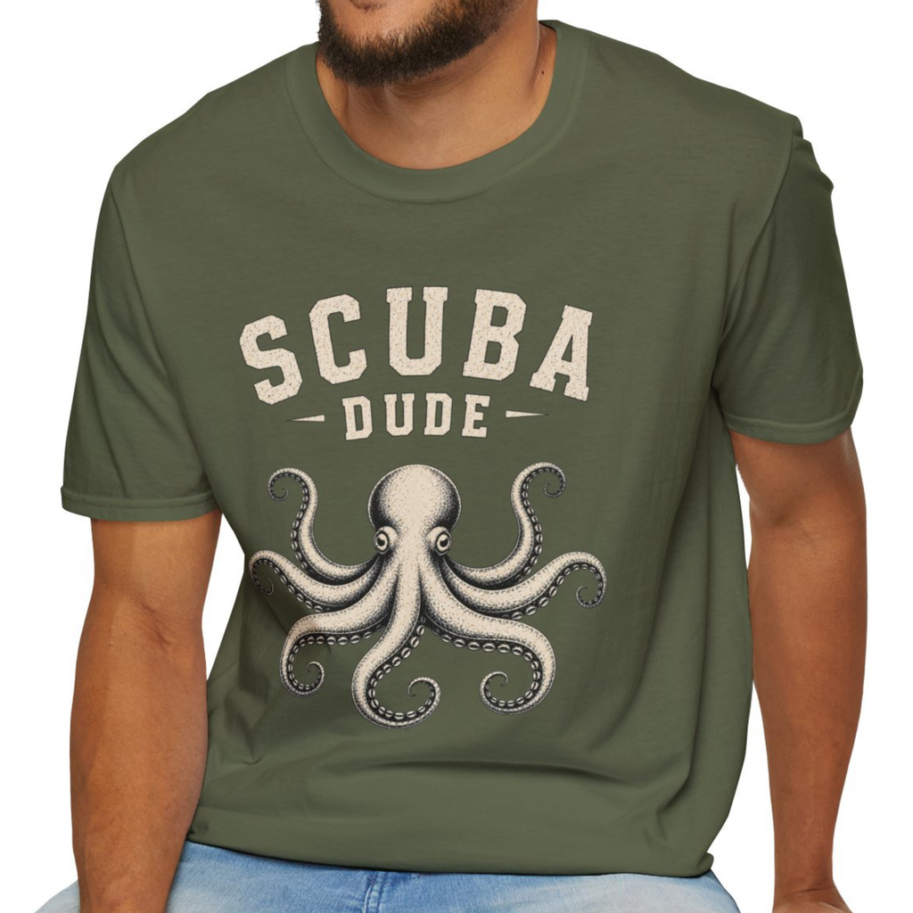 Scuba Dude T-Shirt  |  Vintage Octopus Dive Design