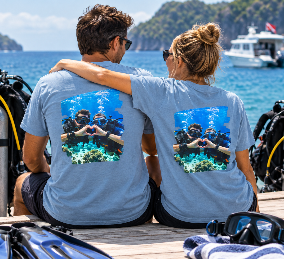 Personalized Scuba Diving Shirt, Custom Diver Photo Tee, Scuba Gift, Diving Shirt