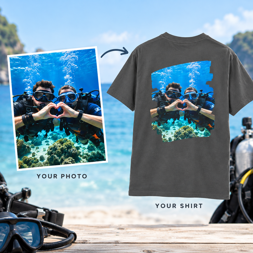 Personalized Scuba Diving Shirt, Custom Diver Photo Tee, Scuba Gift, Diving Shirt