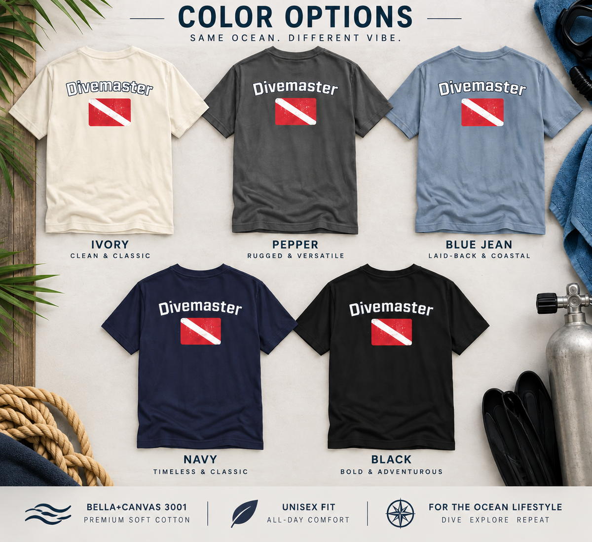 Divemaster Flag T-shirt | Scuba Diver Dive Flag Tee