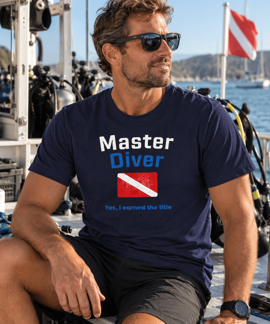 Master Diver T-Shirt! Dive Flag Design “I Earned the Title”