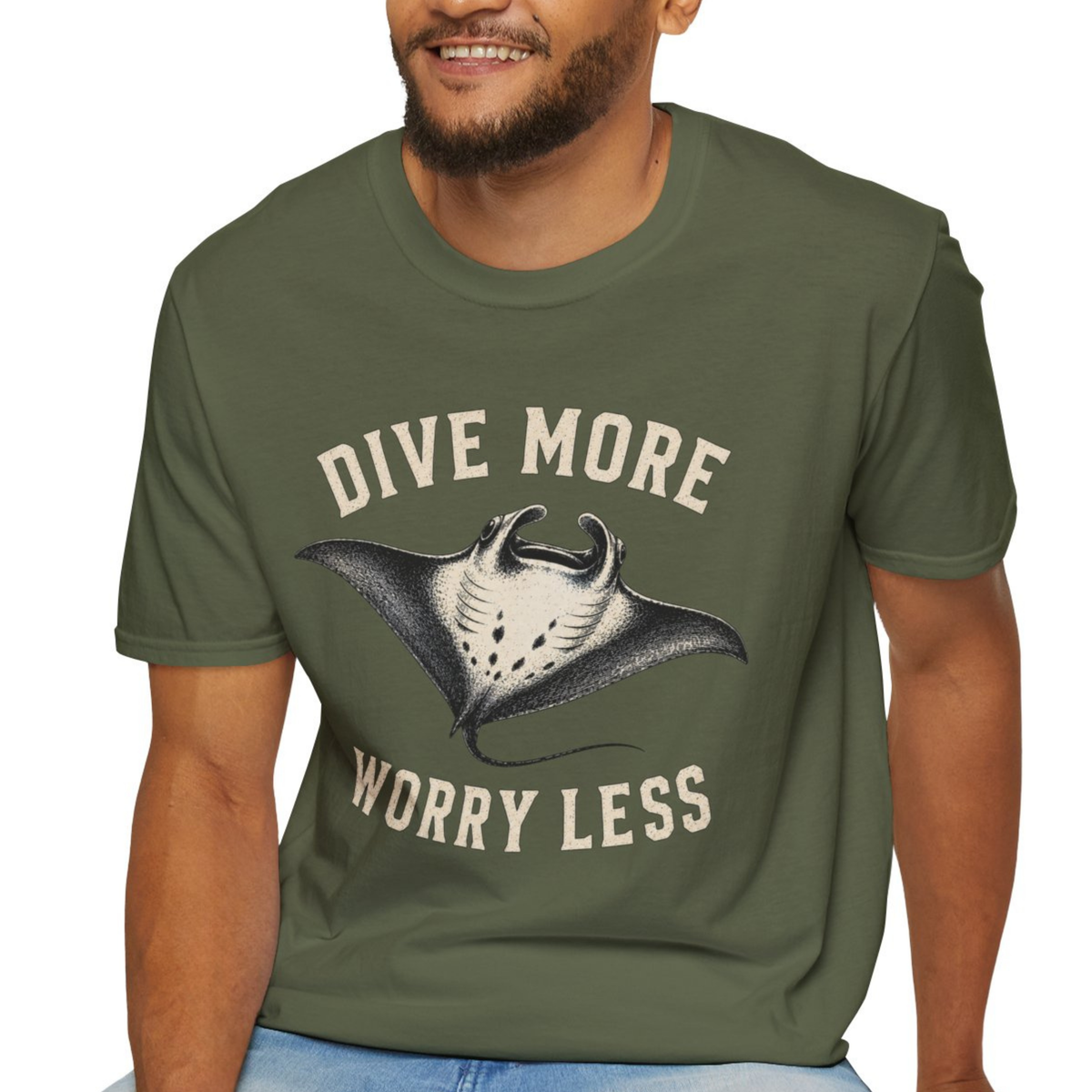 Manta Ray Dive More T-Shirt Dive More Worry Less Sea Life Shirt