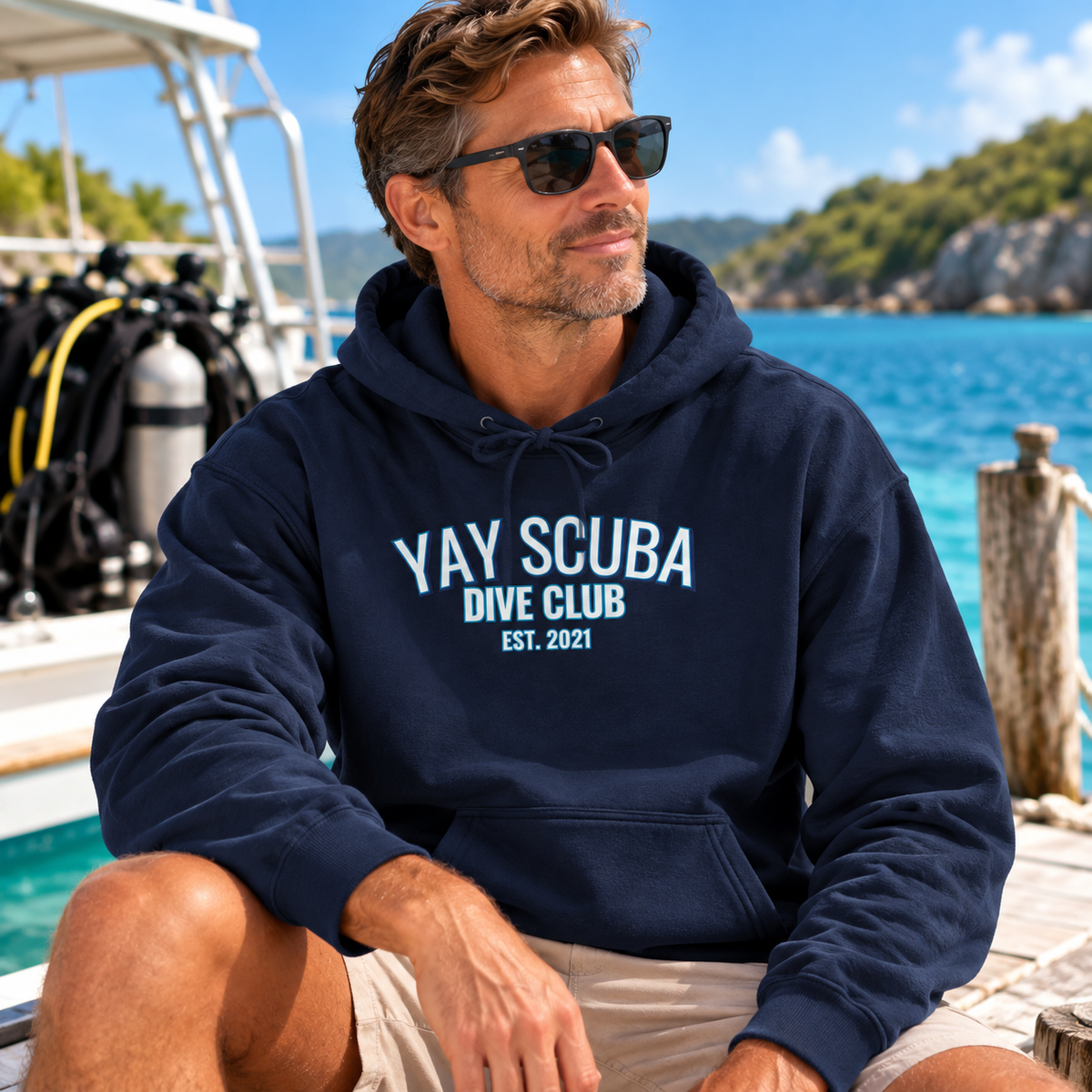 YAY Scuba Dive Club Hoodie | Scuba Diving Sweatshirt, Est. 2021