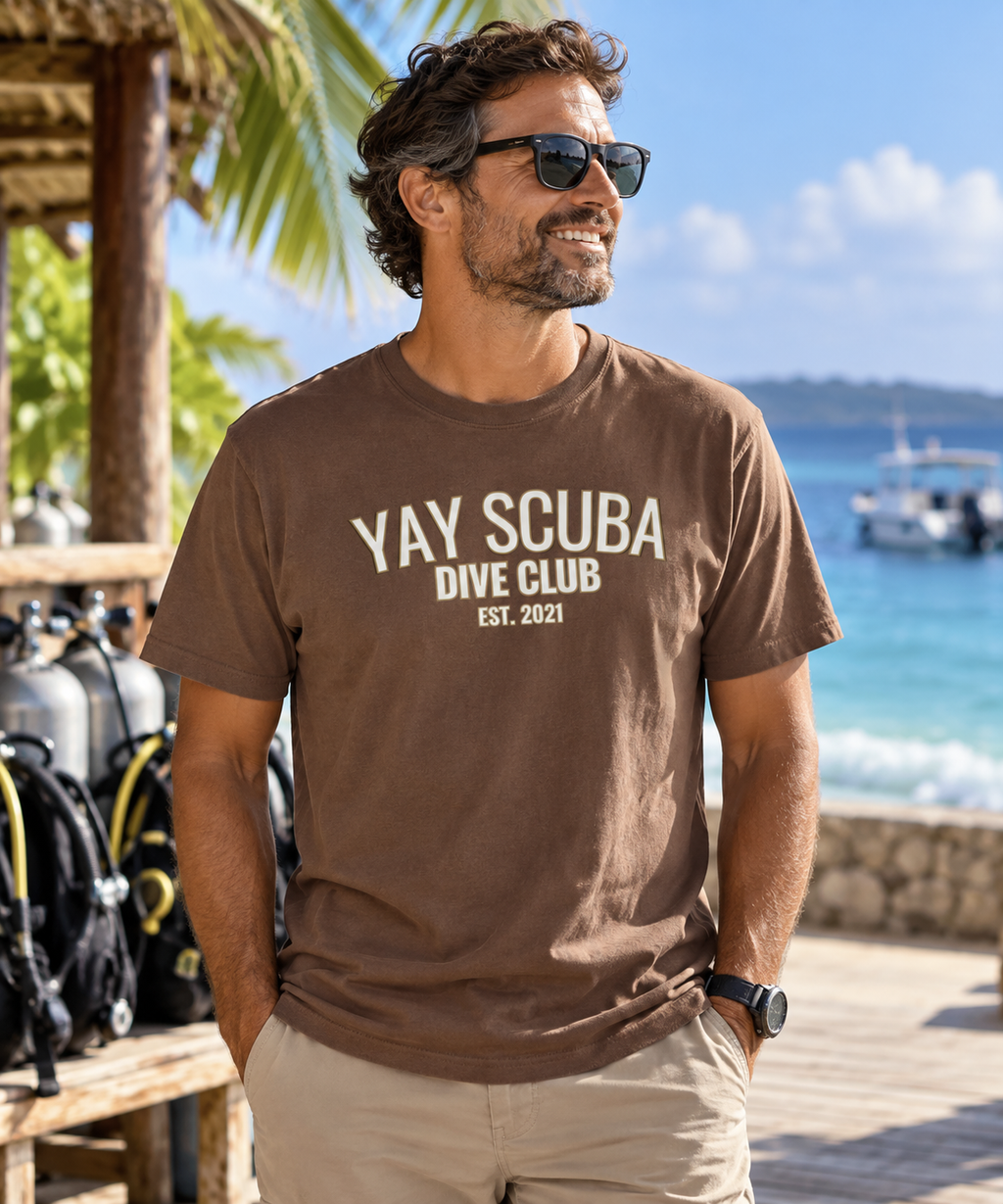 YAY Scuba Dive Club T-Shirt varsity-inspired