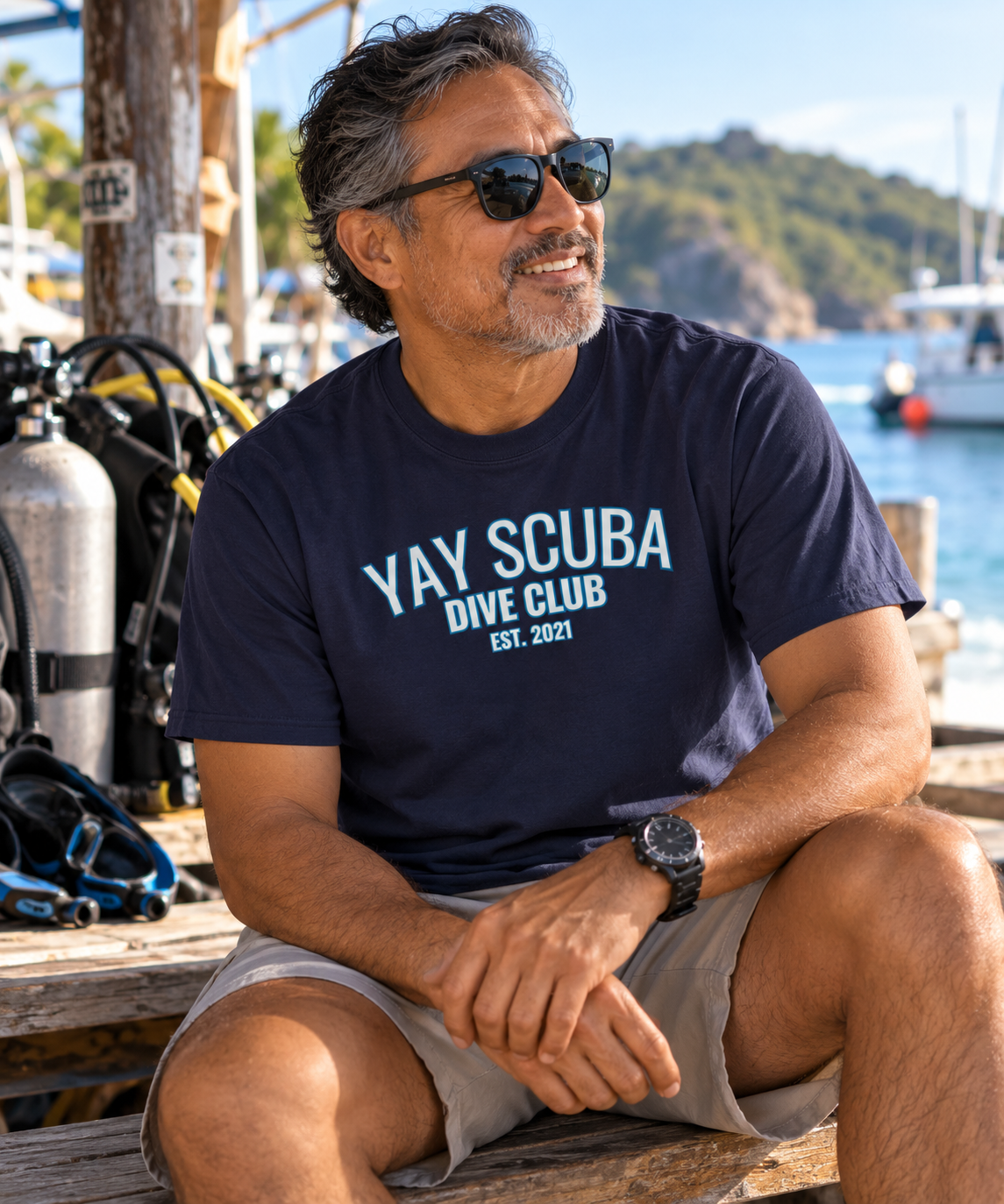 YAY Scuba Dive Club T-Shirt varsity-inspired