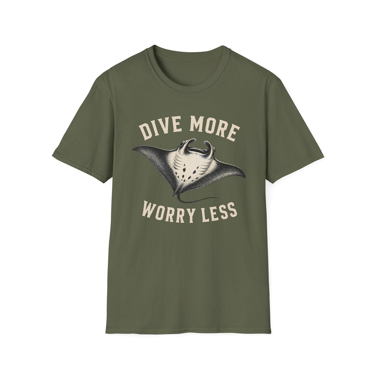 Manta Ray Dive More T-Shirt Dive More Worry Less Sea Life Shirt