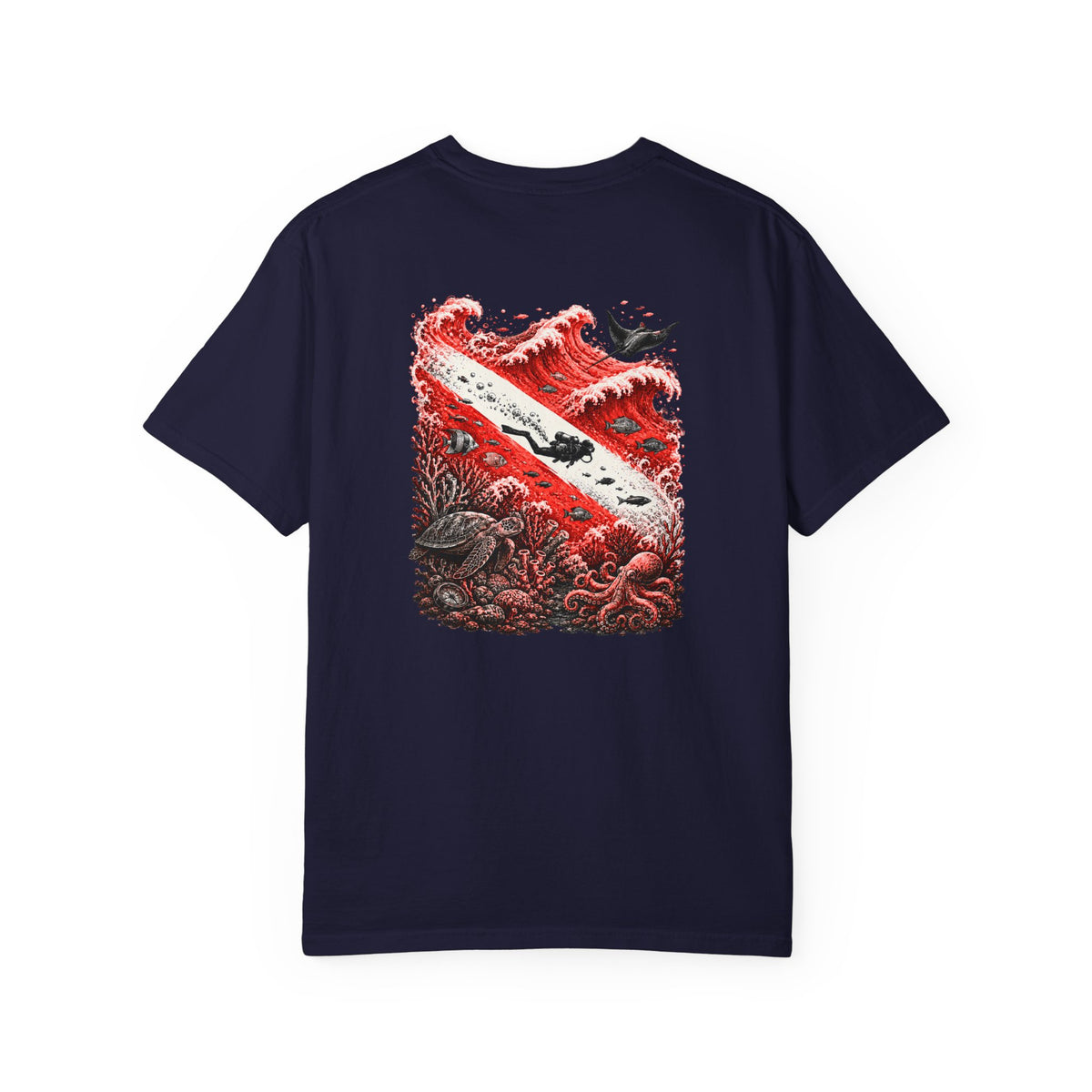 Scuba Dive Flag T-Shirt – Comfort Colors, Diver Backprint