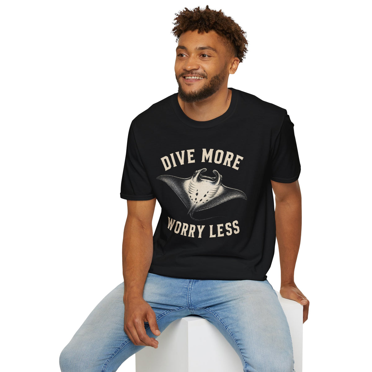 Manta Ray Dive More T-Shirt Dive More Worry Less Sea Life Shirt