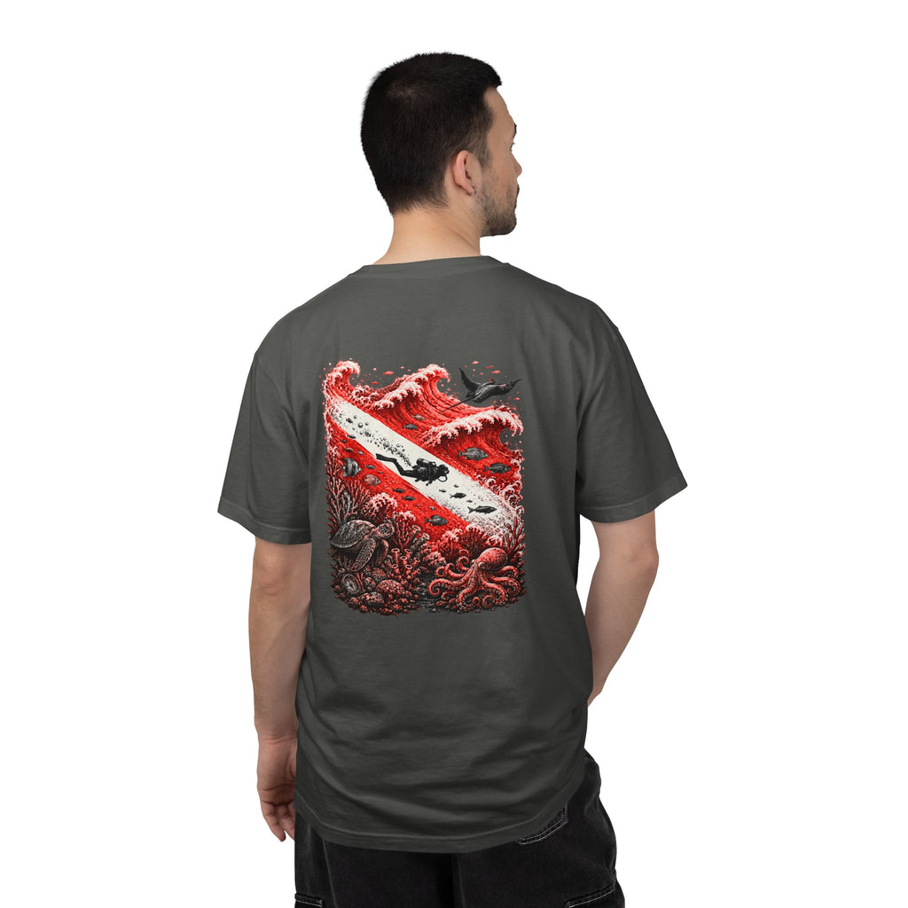 Scuba Dive Flag T-Shirt – Comfort Colors, Diver Backprint