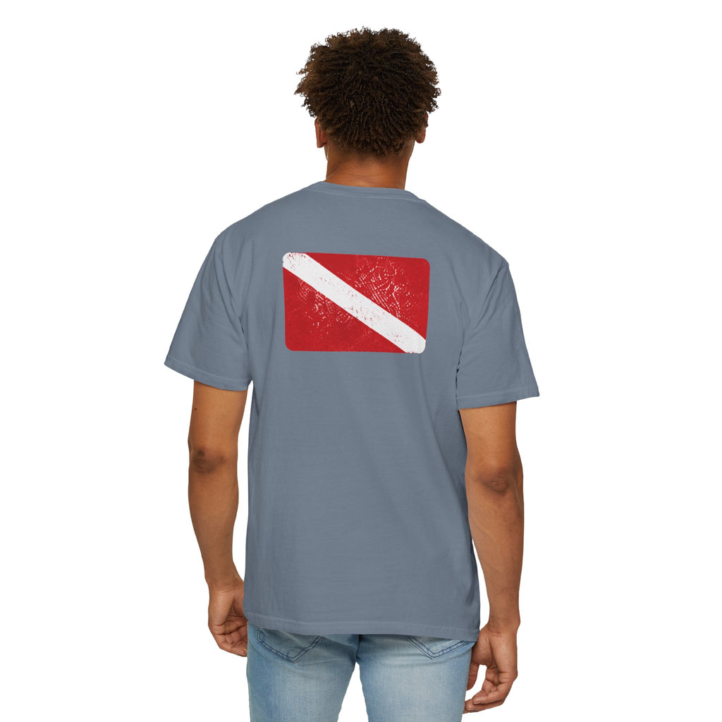 Scuba Diver T-Shirt – Diver Down Flag Backprint | Comfort Colors