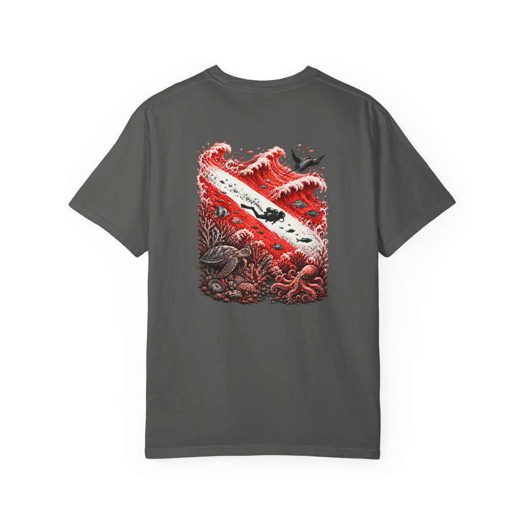 Scuba Dive Flag T-Shirt – Comfort Colors, Diver Backprint