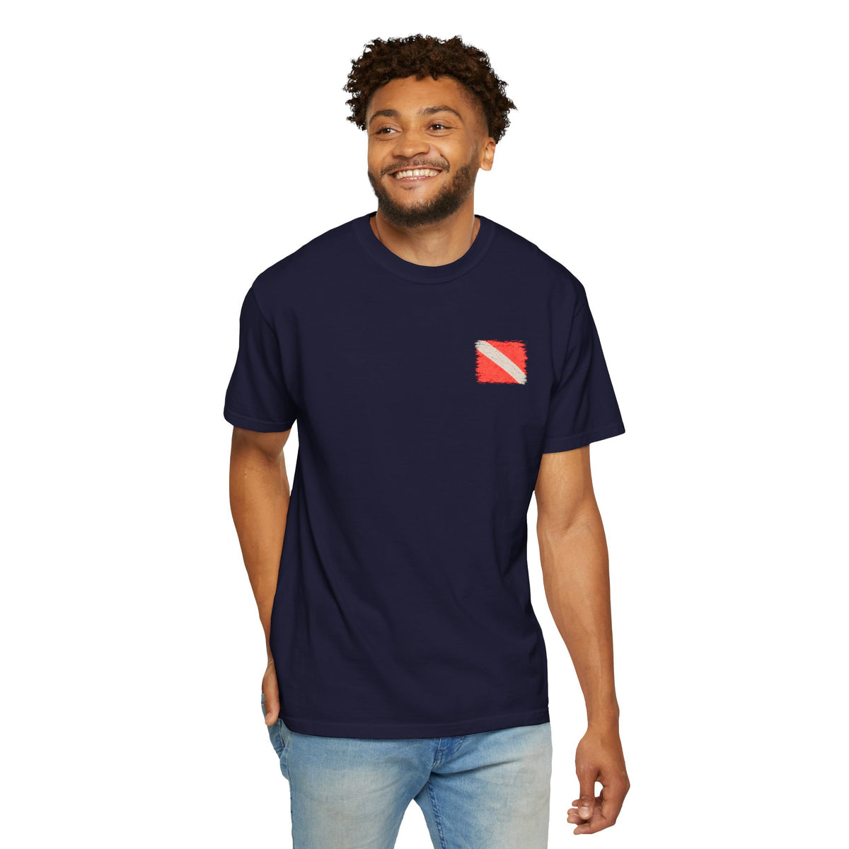 Scuba Dive Flag T-Shirt – Comfort Colors, Diver Backprint