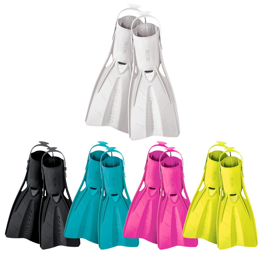 Oceanic Accel Open Heel Fins for Scuba Diving