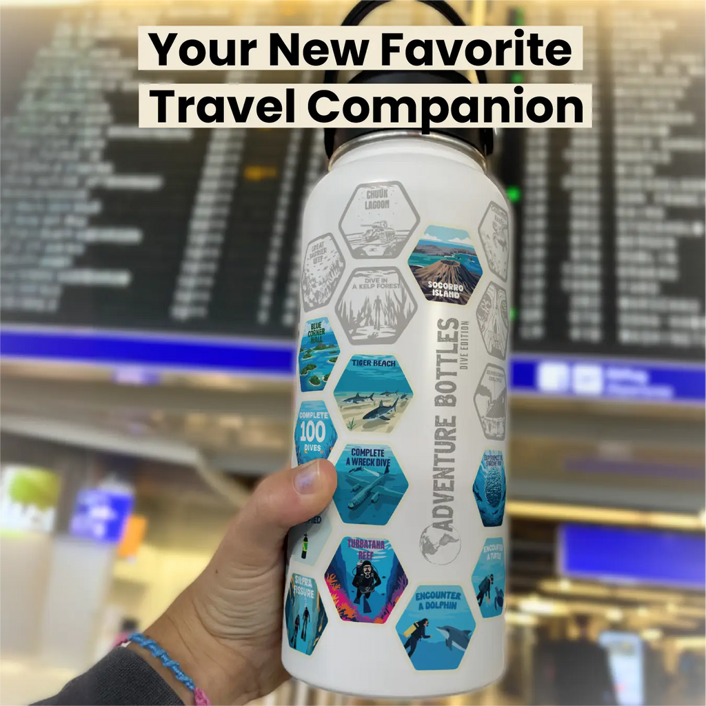 Dive Adventure Water Bottle + Stickers by Awesome Maps