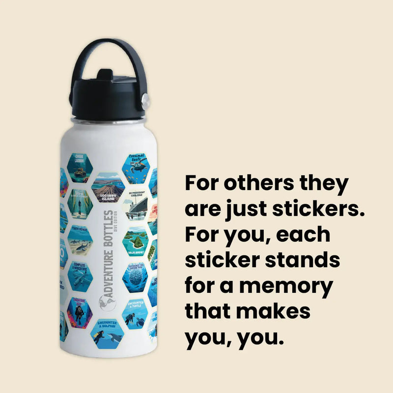 Dive Adventure Water Bottle + Stickers by Awesome Maps