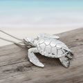 Sea Turtle Necklace –  Sealife Collection - Sterling Silver on Italian Snake Chain