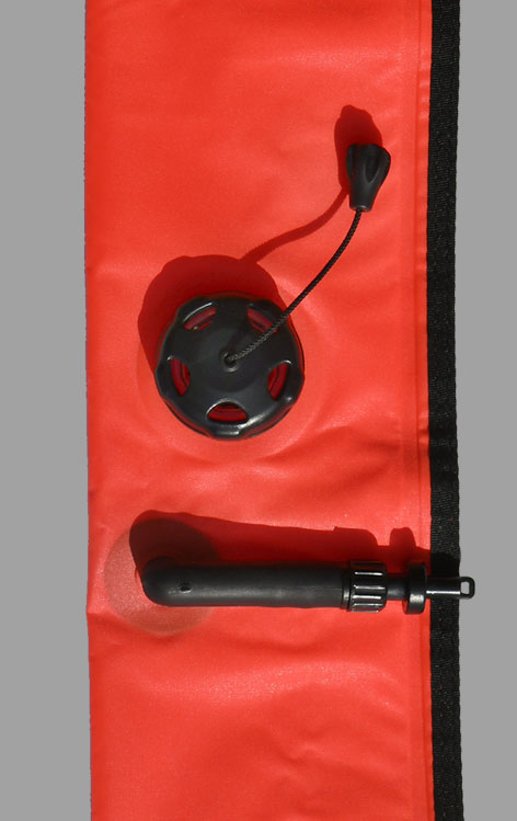 Dive Alert DMB4P Surface Marker Buoy – 45" Closed-Circuit SMB, Plastic Inflator Valve