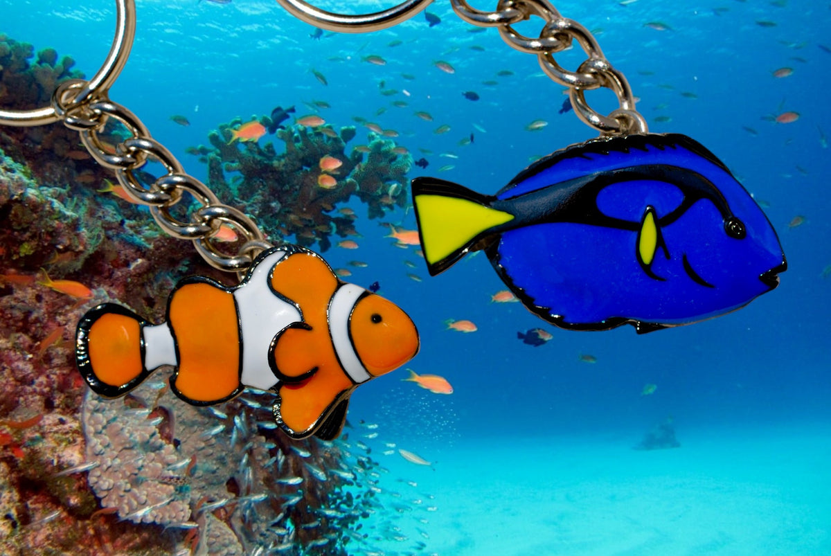 Blue Tang Fish Keychain – Sea Life Collection – Pewter