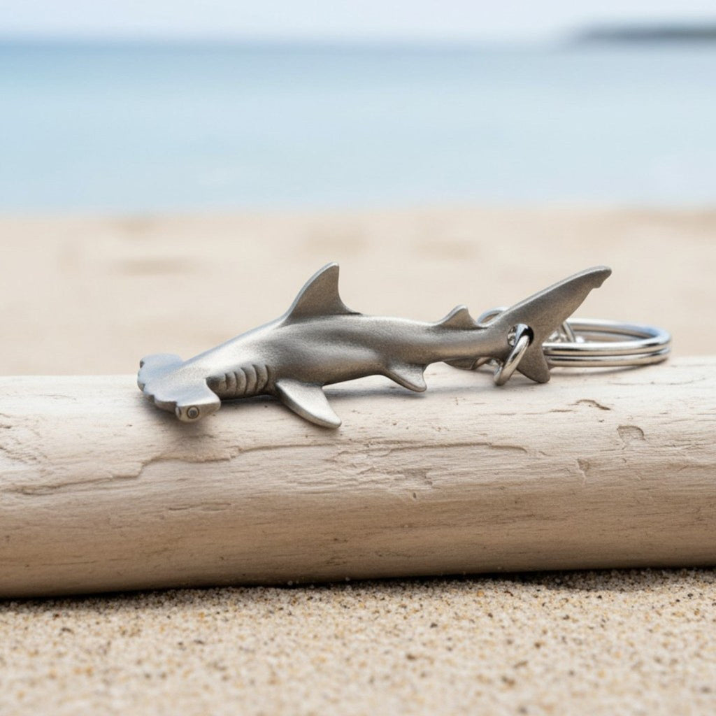 Hammerhead Shark Keychain - Sea Life Collection - Pewter
