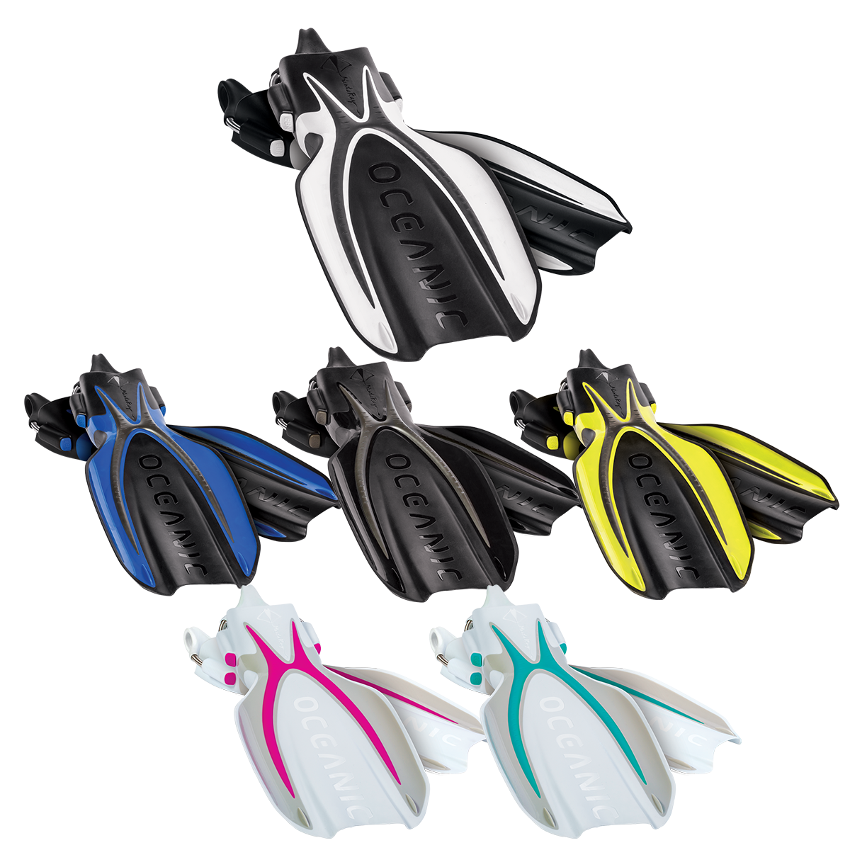 Oceanic Manta Ray Open Heel Fins for Scuba Diving