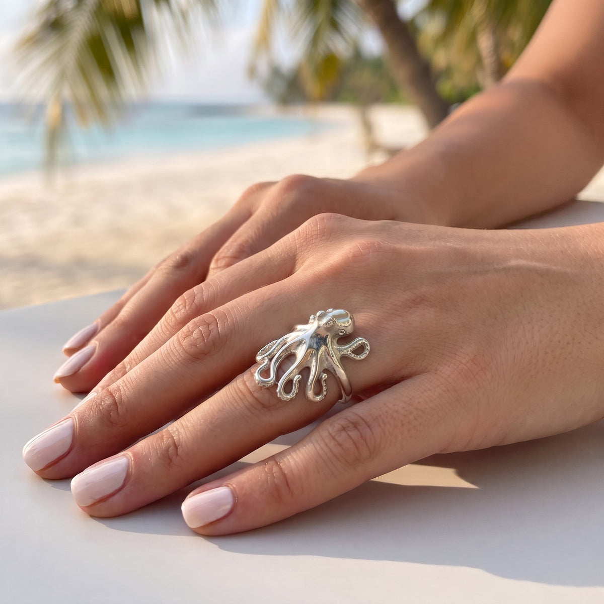 Octopus Adjustable Ring – Sea Life Collection - Sterling Silver