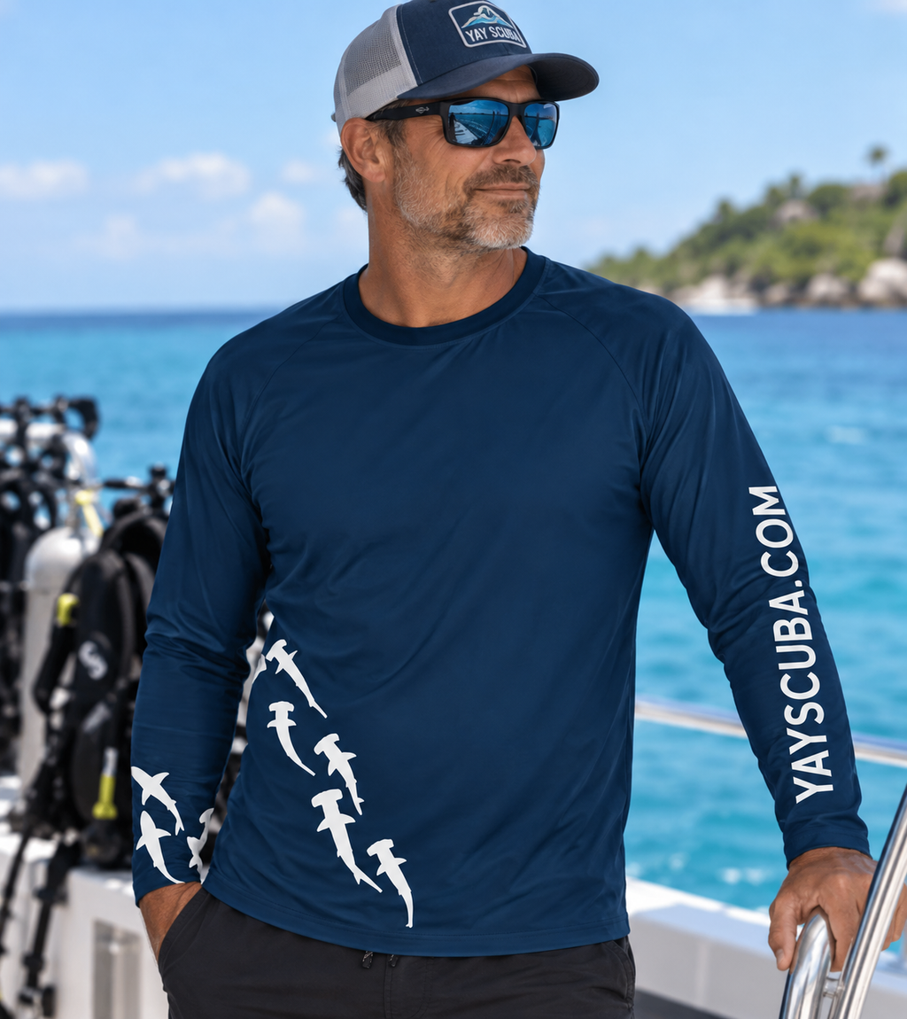 YAY Scuba Men´s Rashguard Hammerhead Shark Dive Design UPF 50+