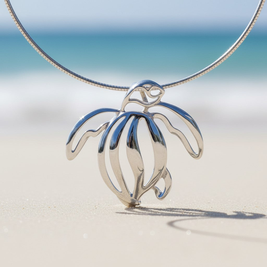 Sea Turtle Pendant – Seaplicity Collection – Sterling Silver