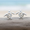 Sea Turtle "Honu" Post/Stud Earrings – Ocean Traveler Collection – Sterling Silver