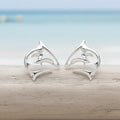Shark Post/Stud Earrings – “Frenzy” Design – Sterling Silver