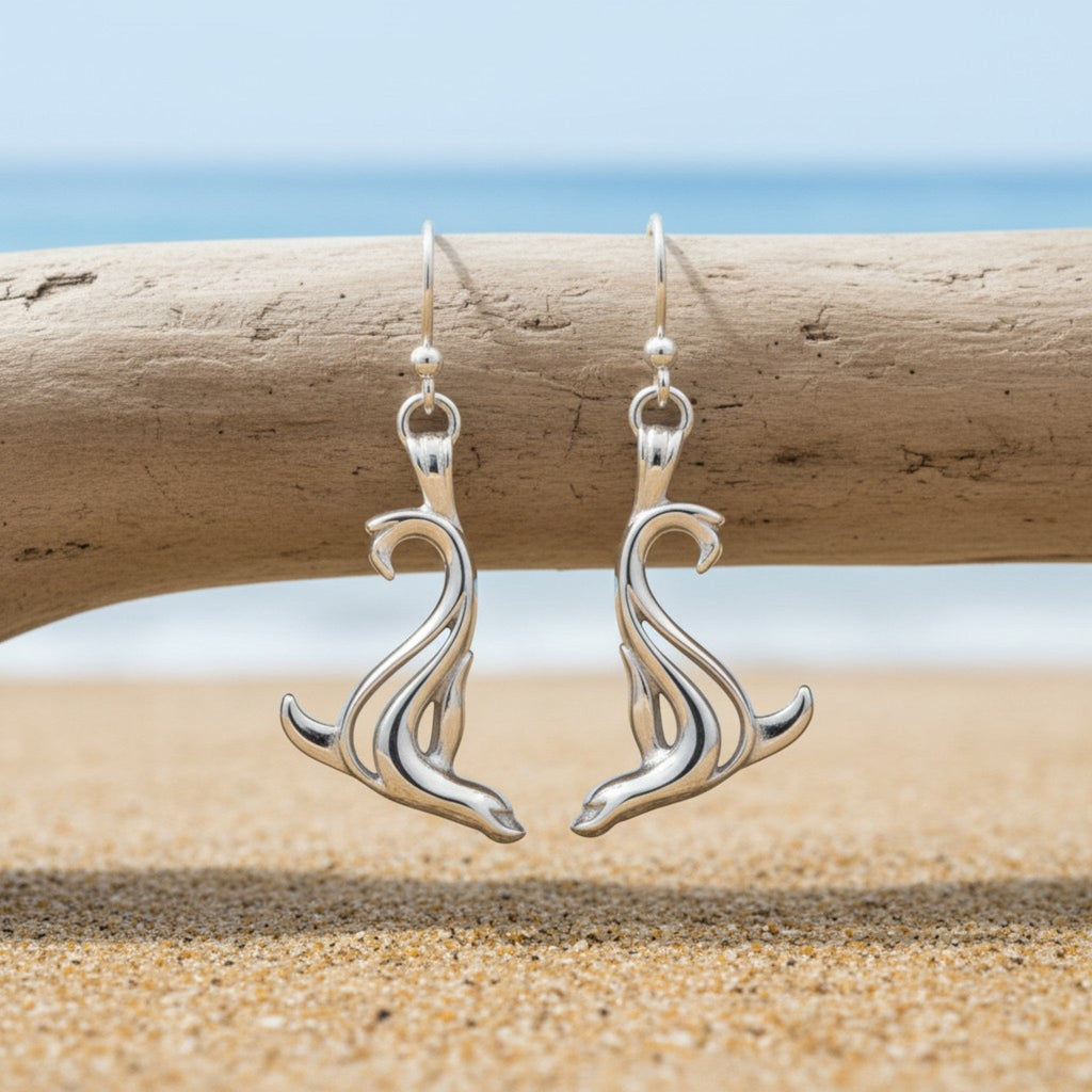 Sea Lion Drop Earrings –  "Salty" - Sterling Silver