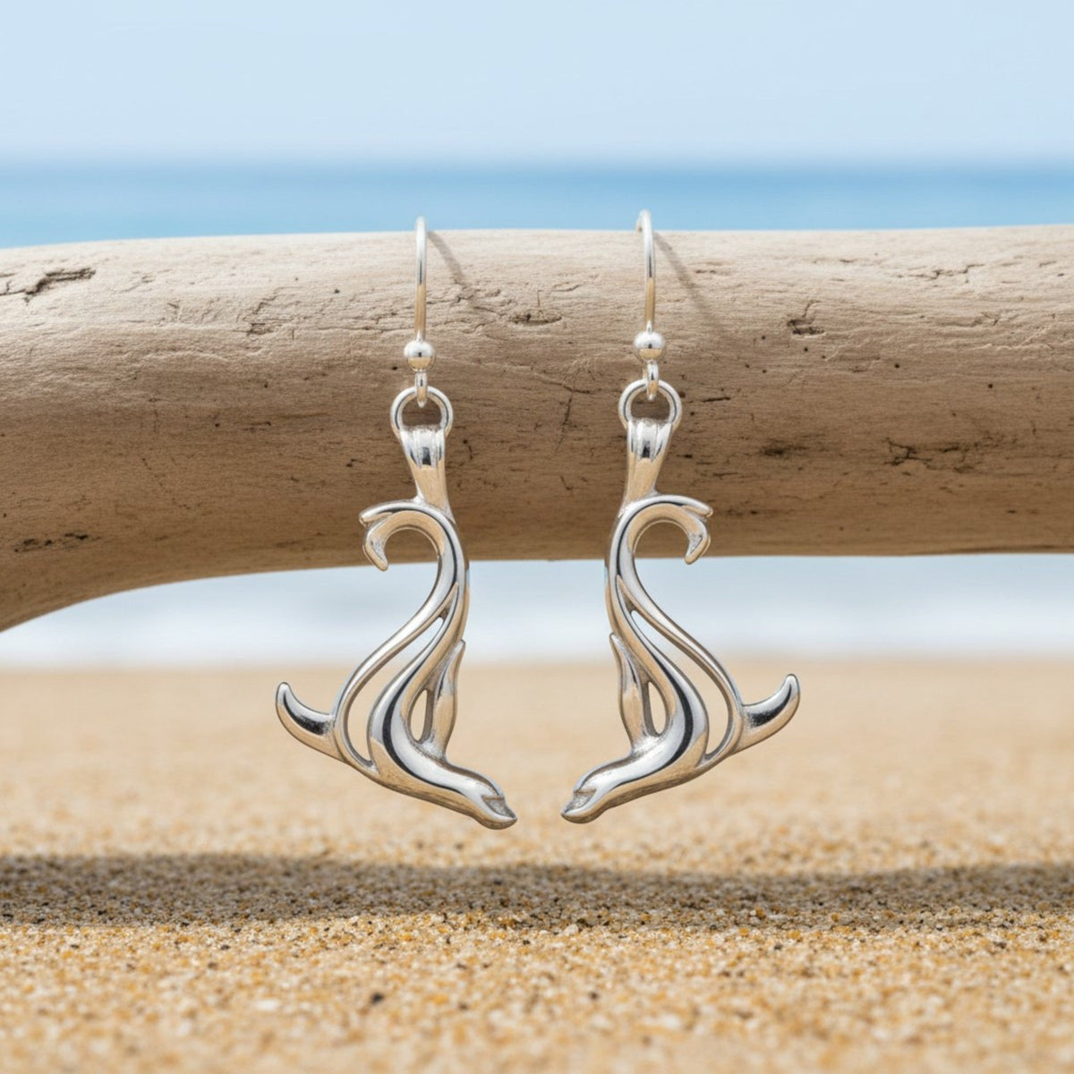 Sea Lion Drop Earrings –  "Salty" - Sterling Silver