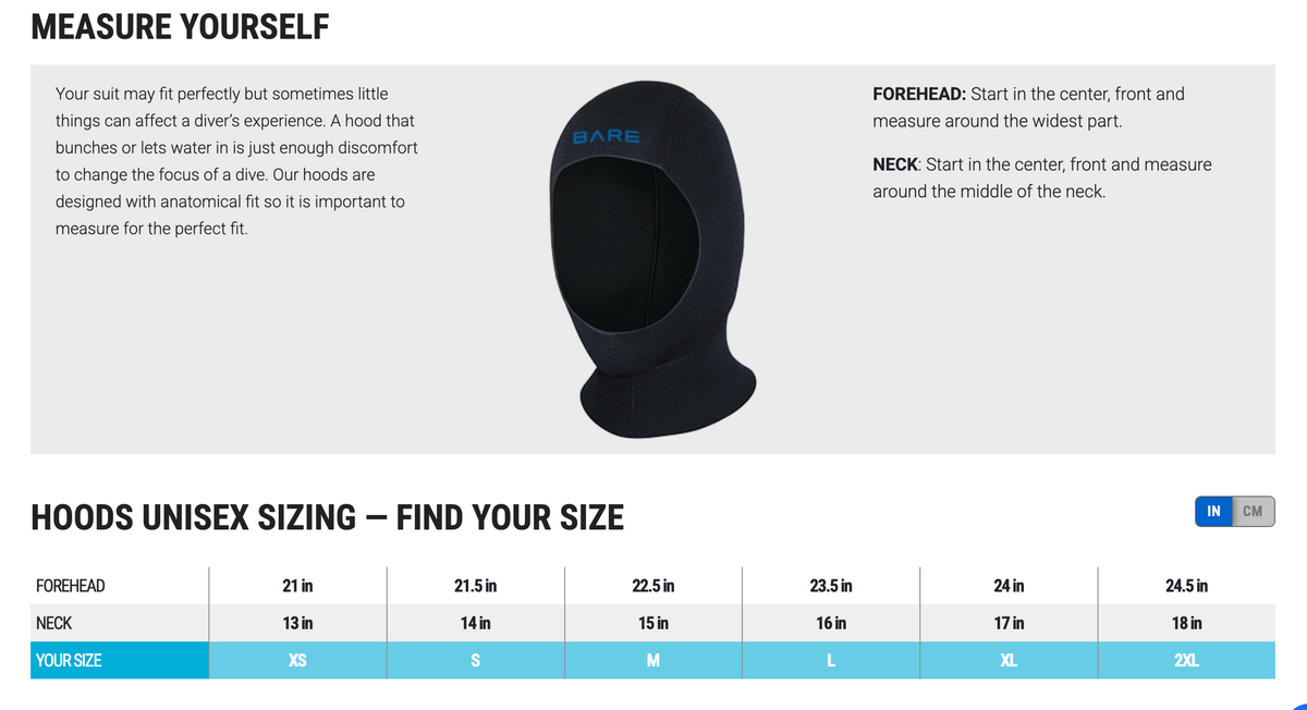 BARE 5mm S-Flex Dive Hood | Scuba Diving Hood
