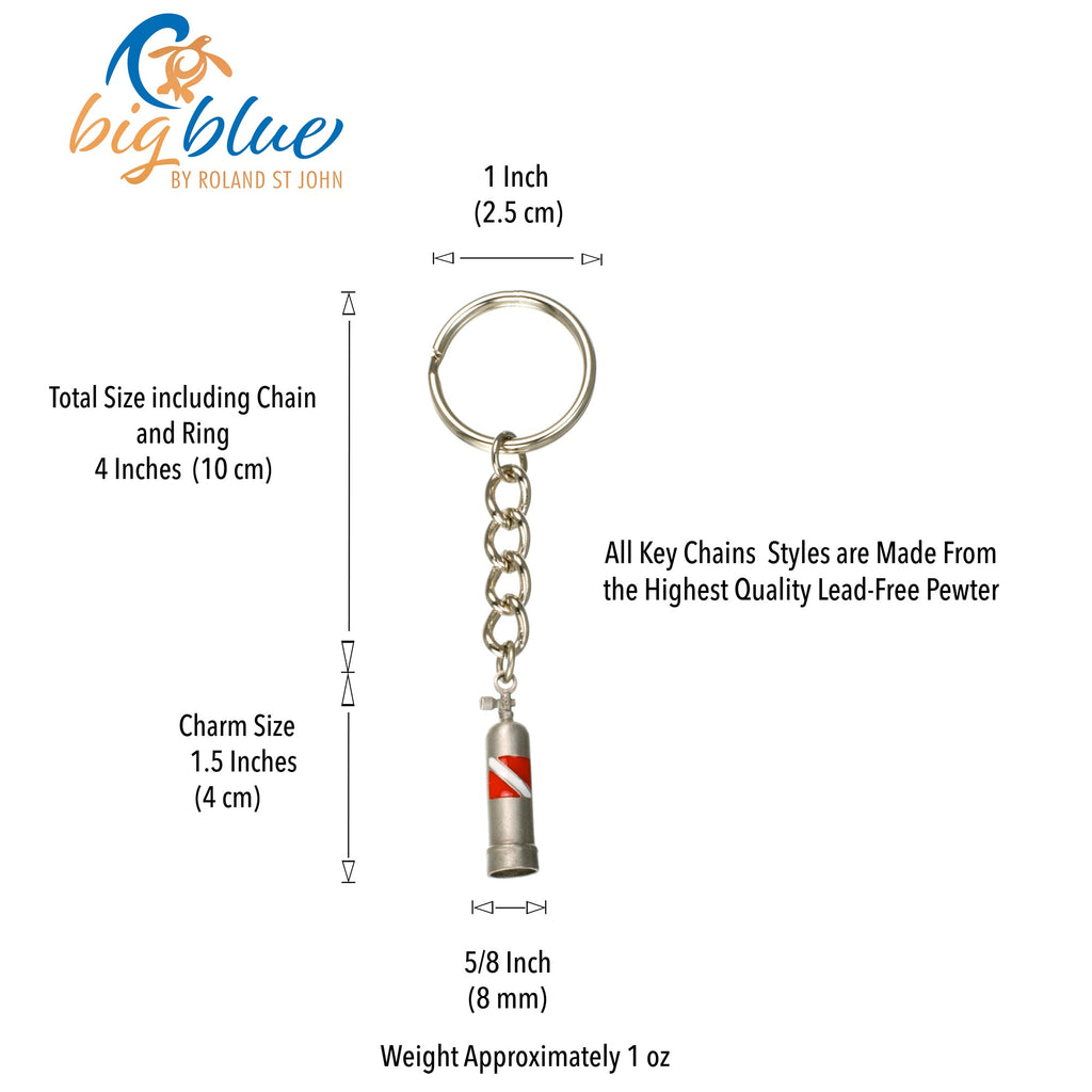 Scuba Tank Keychain with Dive Flag – Diver’s Collection – Pewter