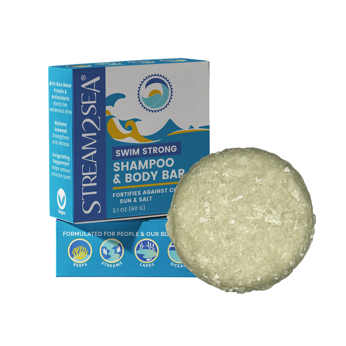 Stream2Sea Swim Strong Shampoo & Body Bar – For Swimmers & Divers