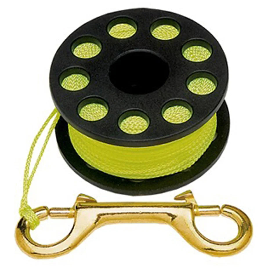 Trident 45 ft Finger Reel – Yellow Line with Brass Clip