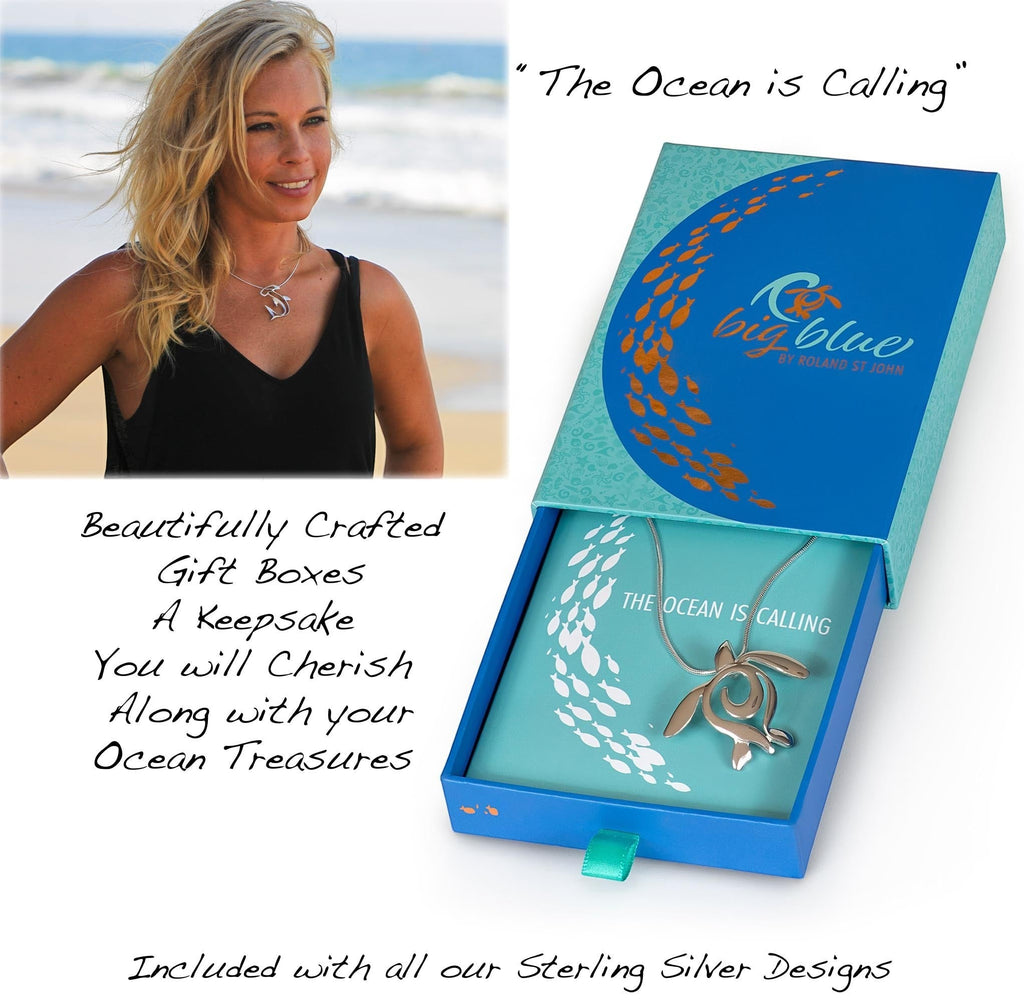 Grey Reef Sharks Trio Necklace - Ocean In Motion Collection - Sterling Silver