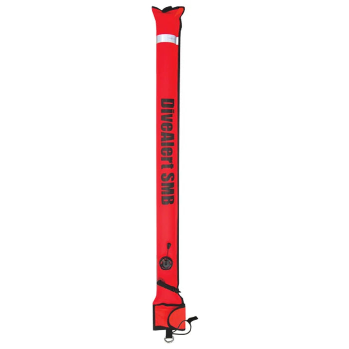 Dive Alert DMB4P Surface Marker Buoy – 45" Closed-Circuit SMB, Plastic Inflator Valve