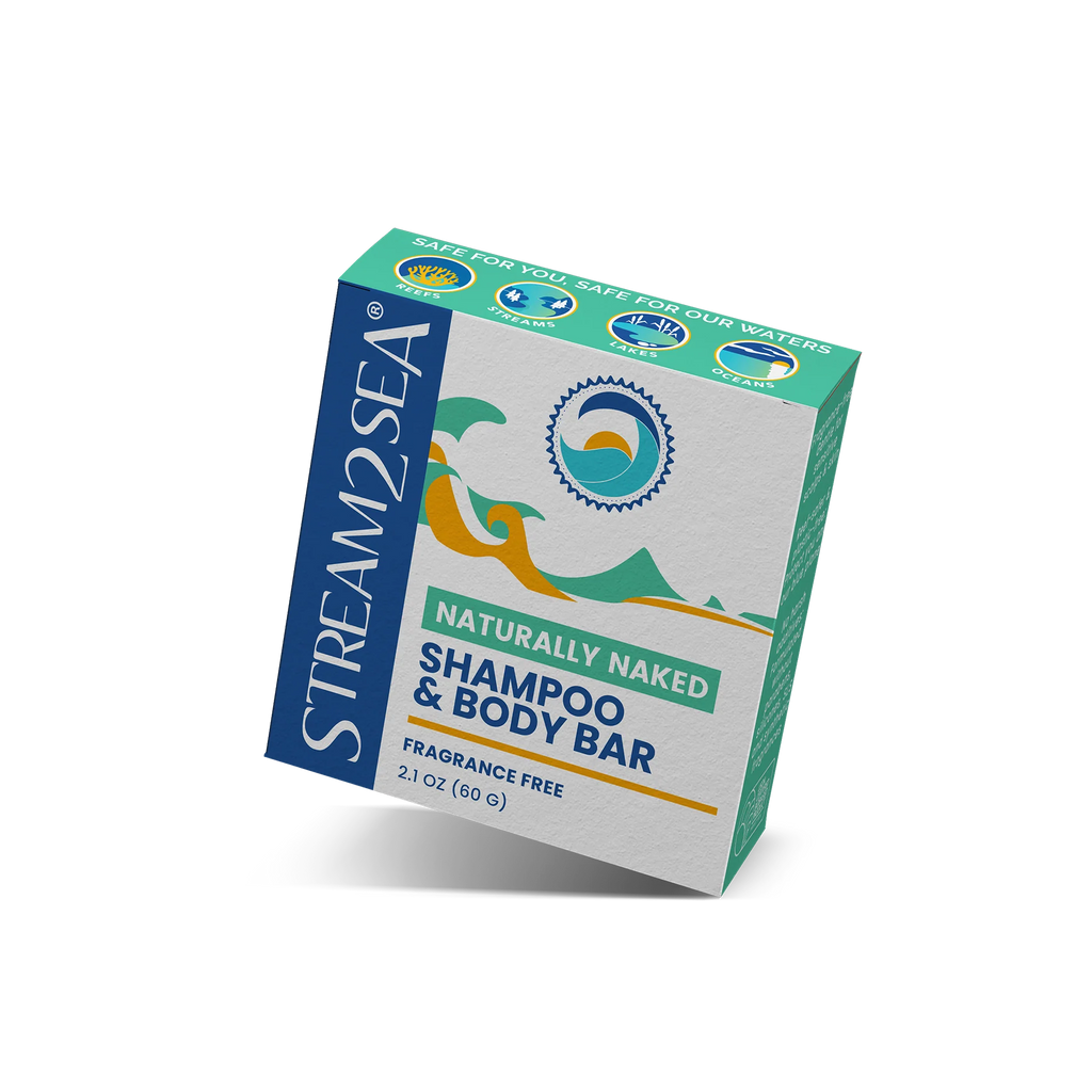 Stream2Sea Naturally Naked Shampoo & Body Bar – Fragrance-Free for Sensitive Skin & Scalp
