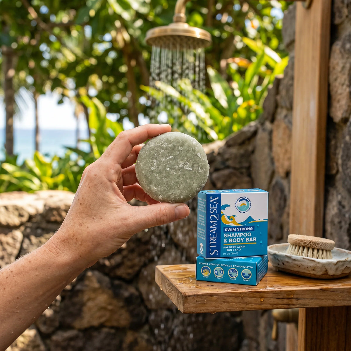 Stream2Sea Swim Strong Shampoo & Body Bar – For Swimmers & Divers